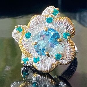 Breathtaking Genuine Blue Topaz Ring